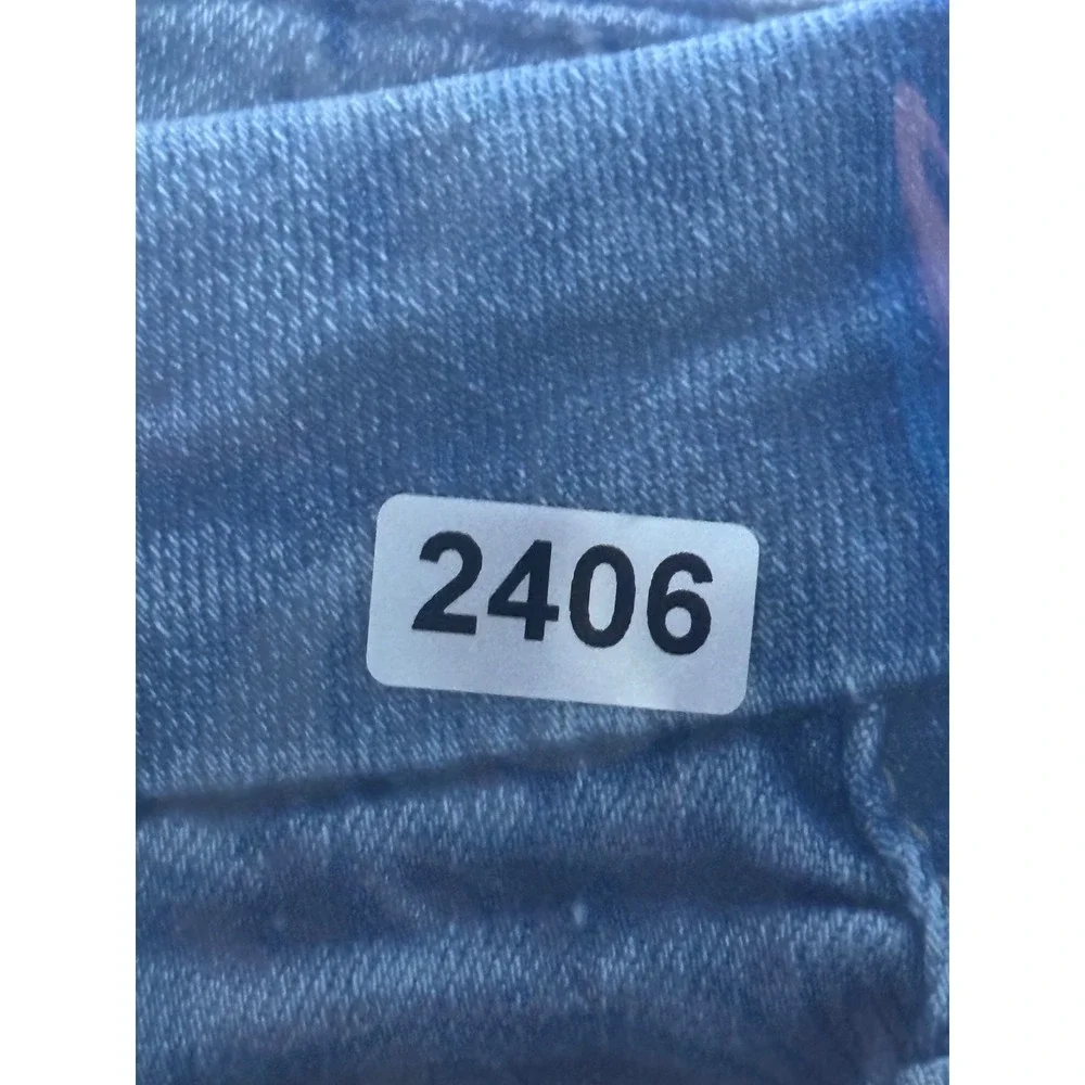 American Eagle Ne(X)t Level Stretch Jeggings‎ Blue Wash Distressed Hem Size 2
